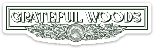 Grateful Woods Leaf Disco Sticker